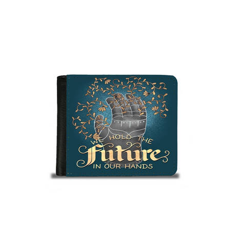 Image of We hold the future in our Hand Motivational Quote Men's Wallet - fleshirose